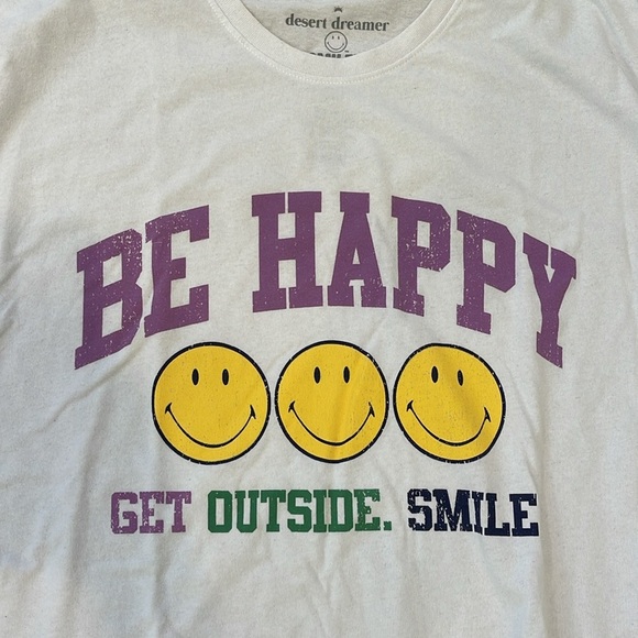 Be Happy Get Outside. smile long sleeve tee - Picture 2 of 3